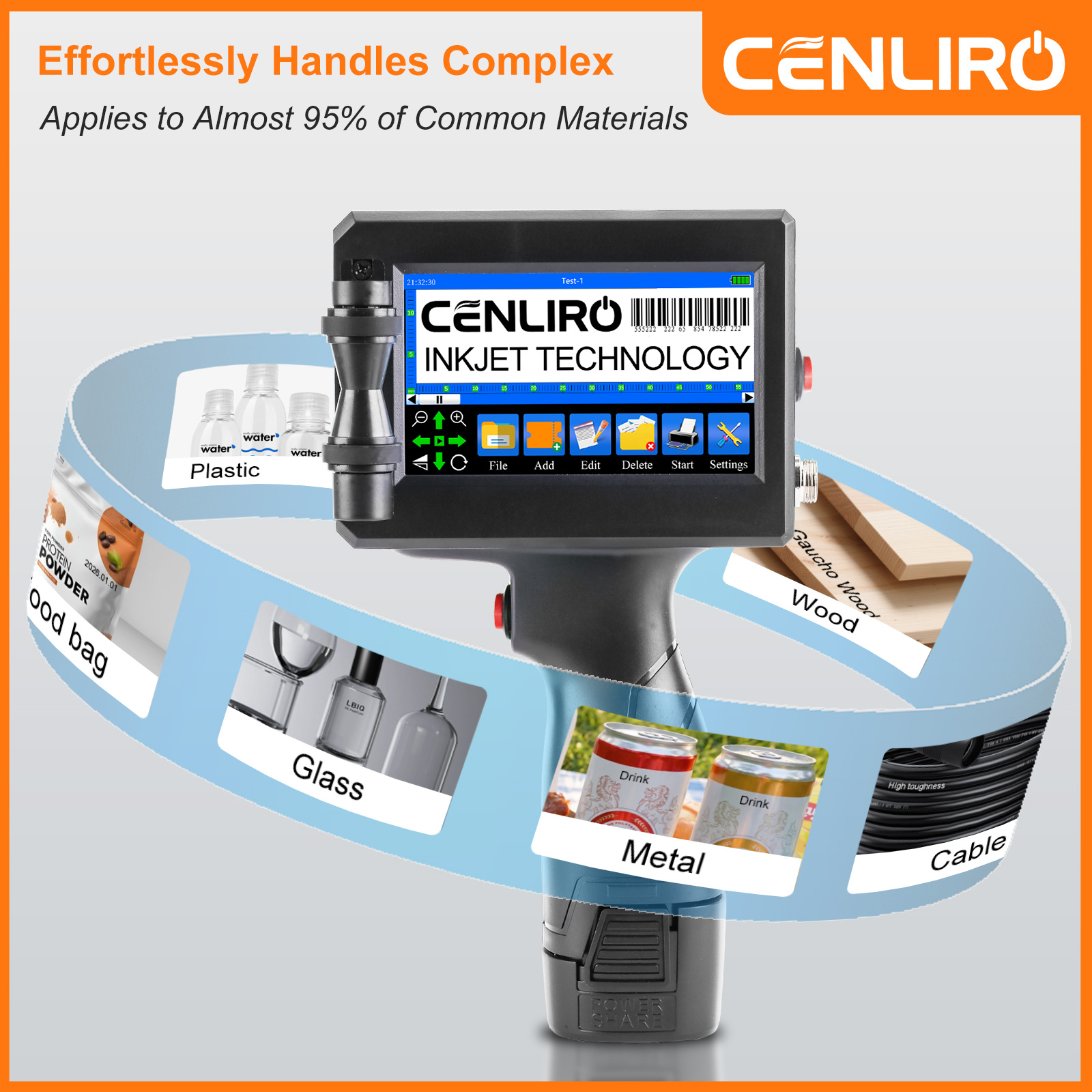 Commercial Book Printing Machines - Портативный ручной струйный принтер CENLIRO 12.7/25.4
